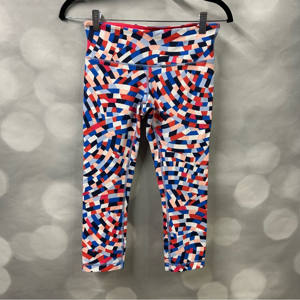 Lululemon size‎ 6 red white blue pink leggings Patriotic USA America vivid yoga
